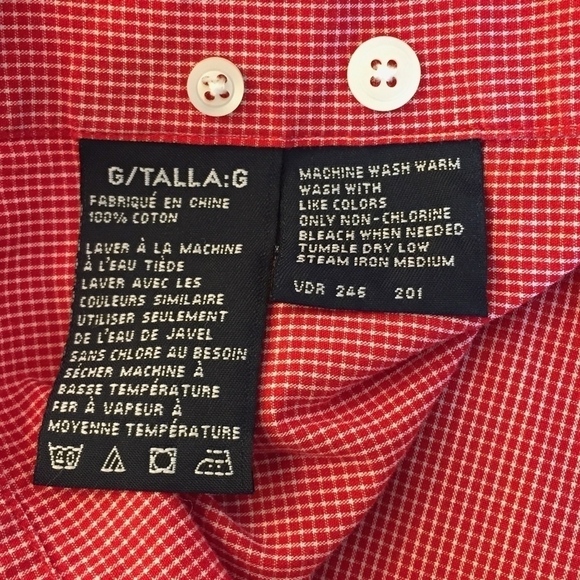 Nautica Red Check Short Sleeve Button Down. - Picture 7 of 7